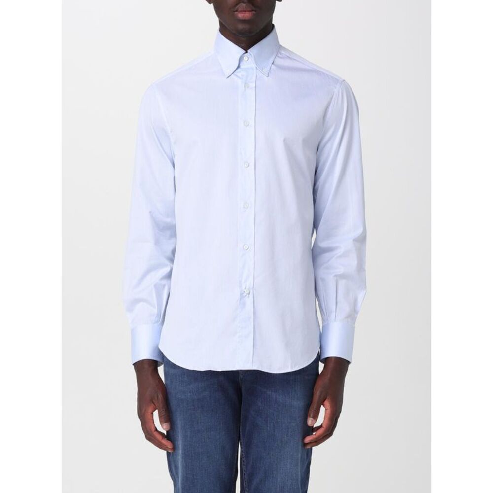 Brunello Cucinelli Shirt Men Gnawed Blue